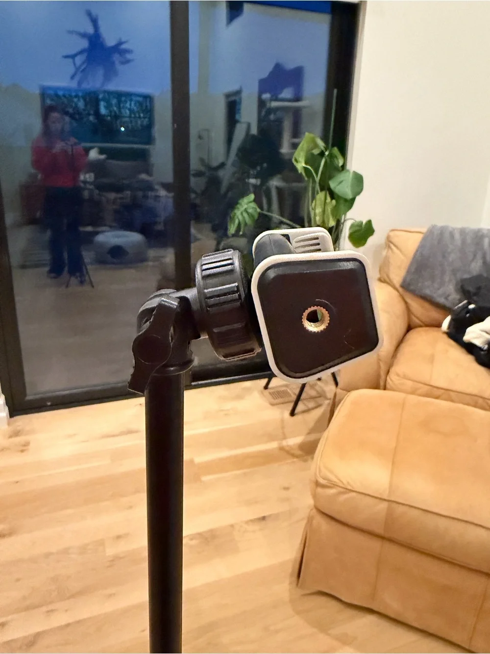 Compact Black Smartphone Tripod with Adjustable Phone Mount